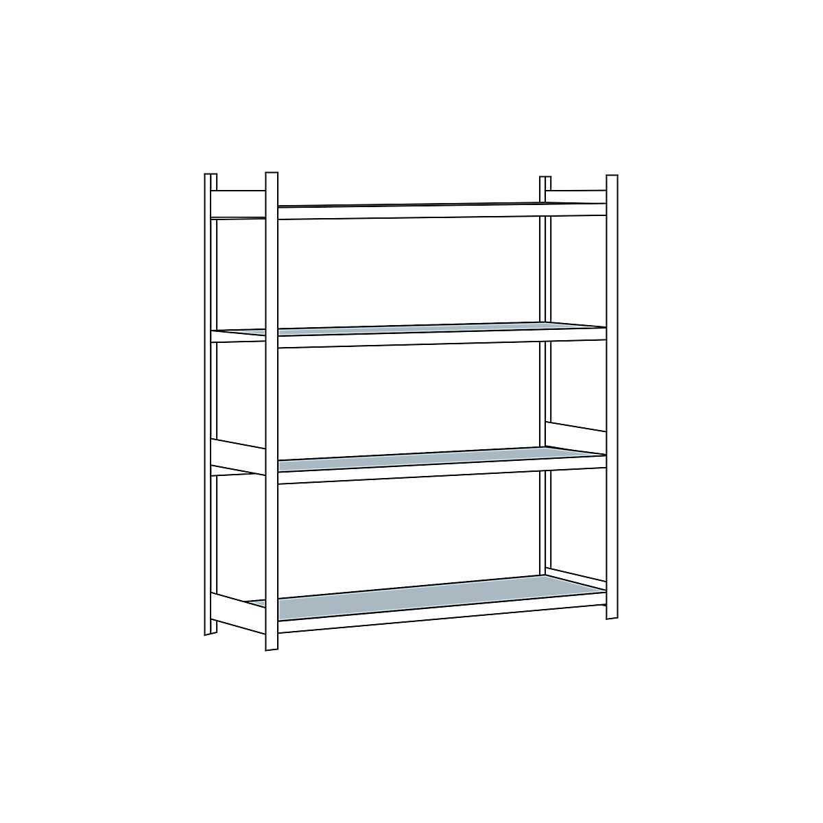 Wide span shelf unit, with steel shelf, height 2500 mm – SCHULTE, width 2250 mm, standard shelf unit, depth 800 mm