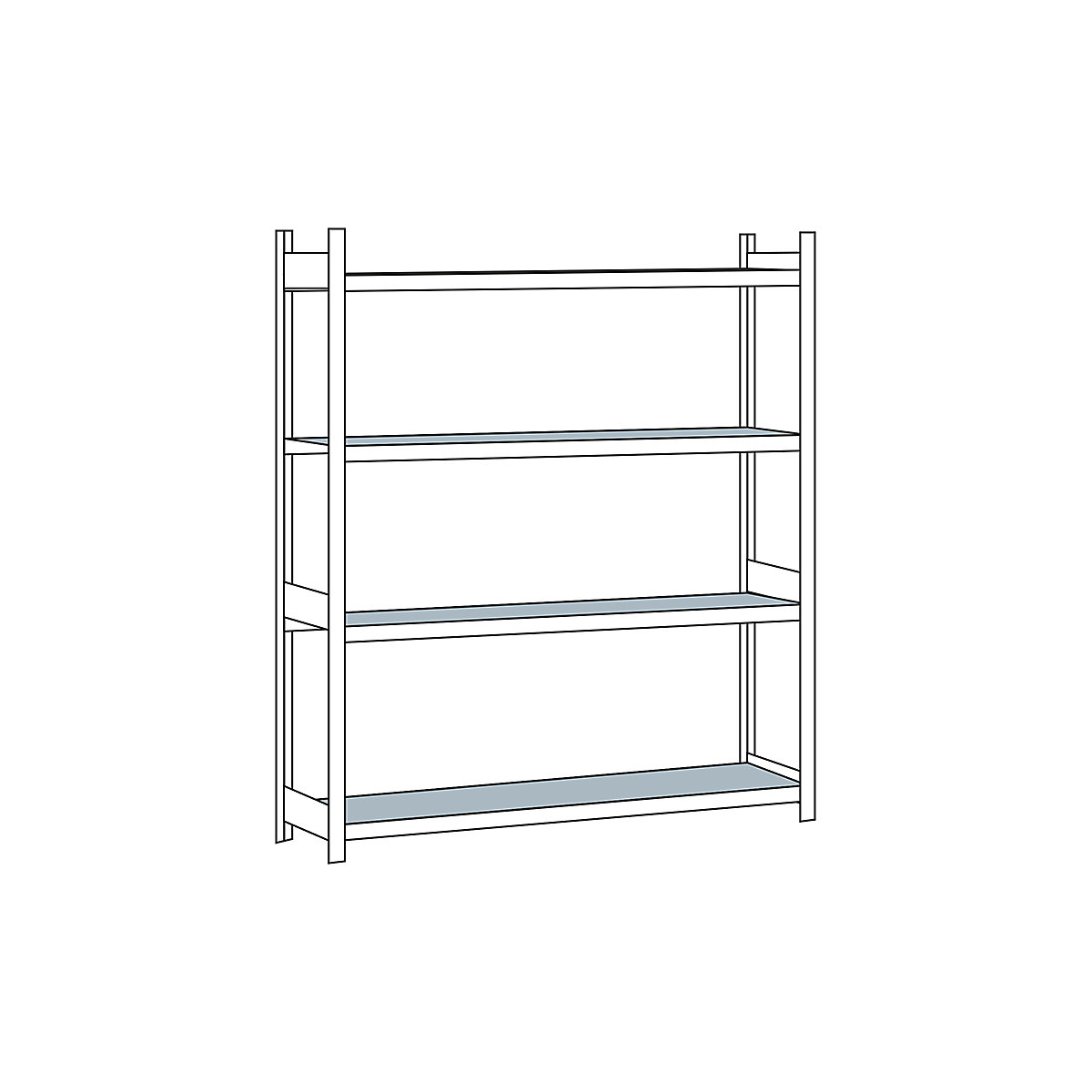Wide span shelf unit, with steel shelf, height 2500 mm – SCHULTE, width 2500 mm, standard shelf unit, depth 500 mm