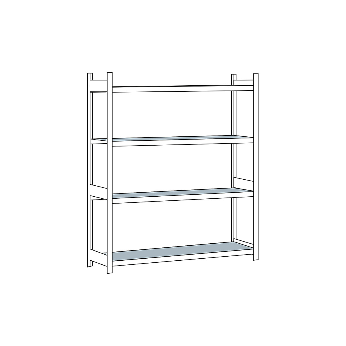 Wide span shelf unit, with steel shelf, height 2500 mm – SCHULTE, width 2500 mm, standard shelf unit, depth 600 mm