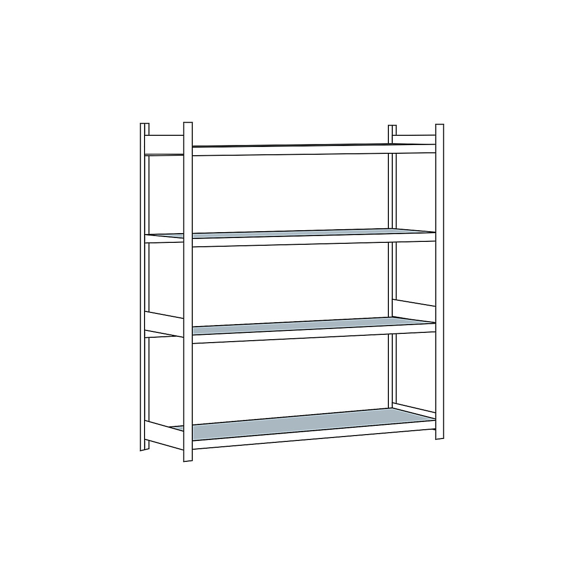 Wide span shelf unit, with steel shelf, height 2500 mm – SCHULTE, width 2500 mm, standard shelf unit, depth 800 mm