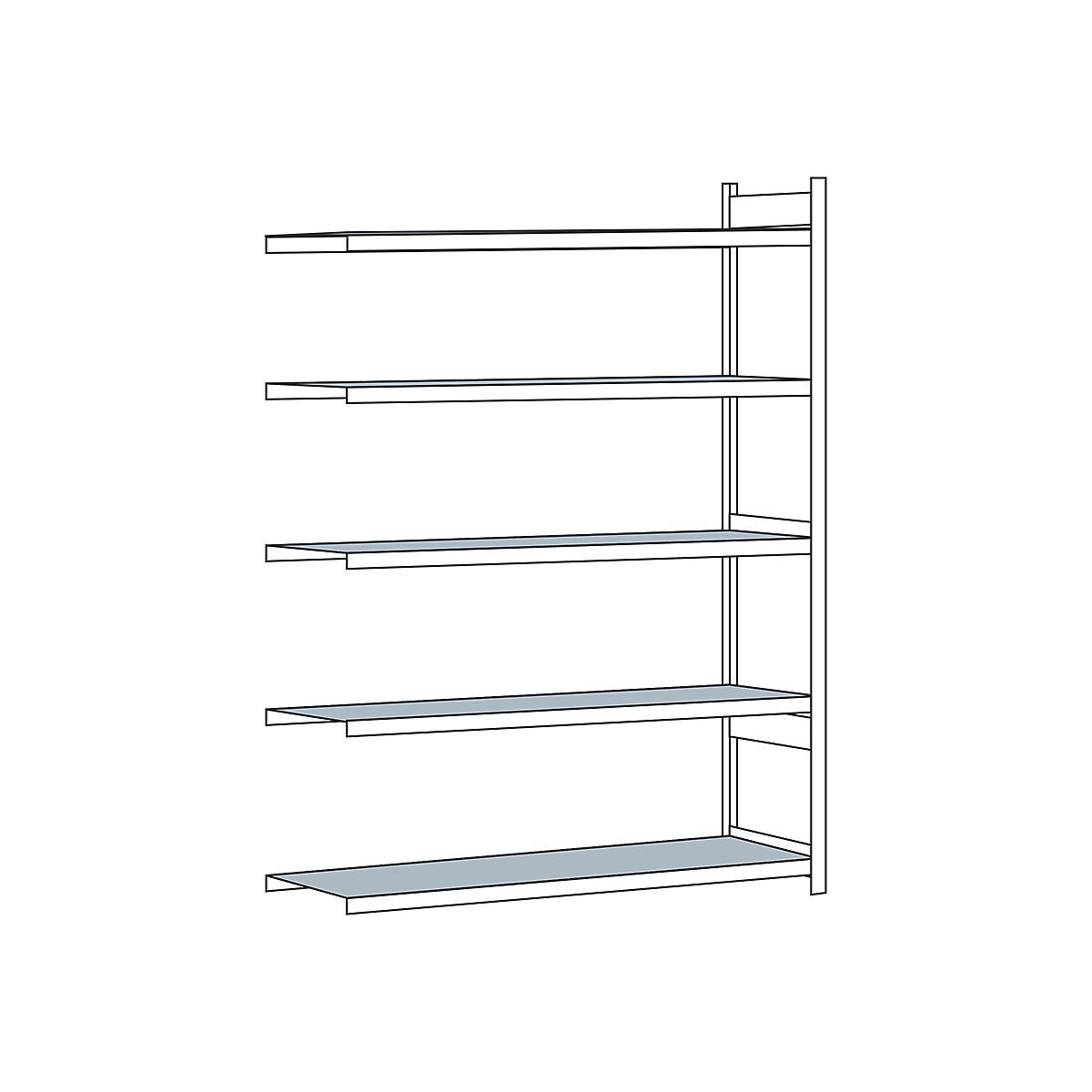 Wide span shelf unit, with steel shelf, height 3000 mm – SCHULTE, width 2500 mm, extension shelf unit, depth 800 mm