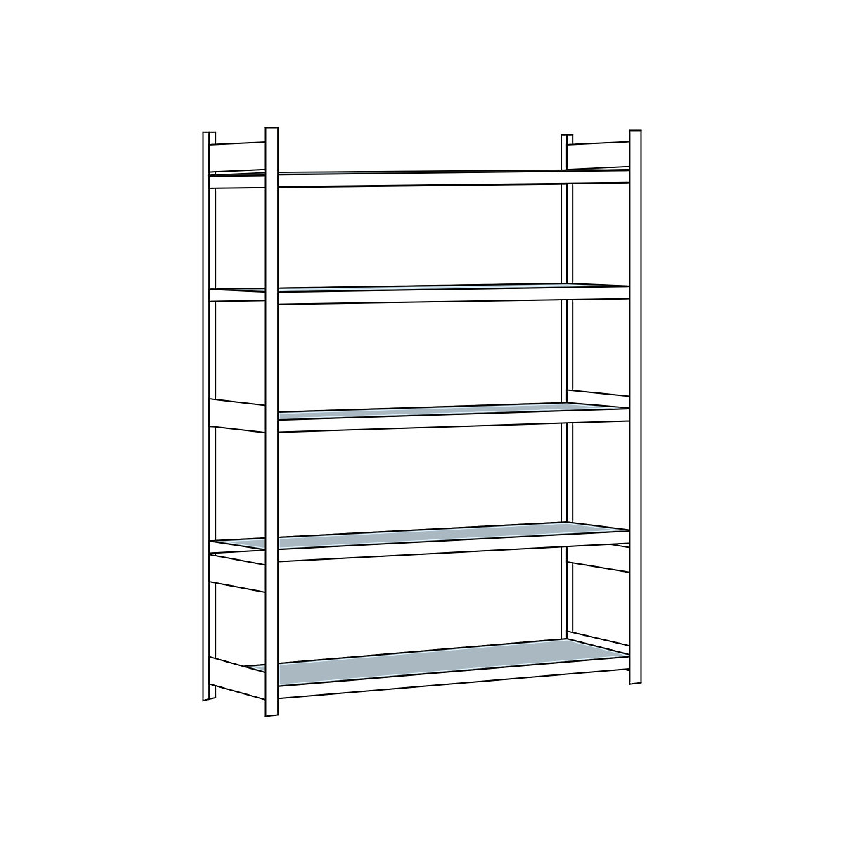 Wide span shelf unit, with steel shelf, height 3000 mm – SCHULTE, width 2500 mm, standard shelf unit, depth 800 mm-6