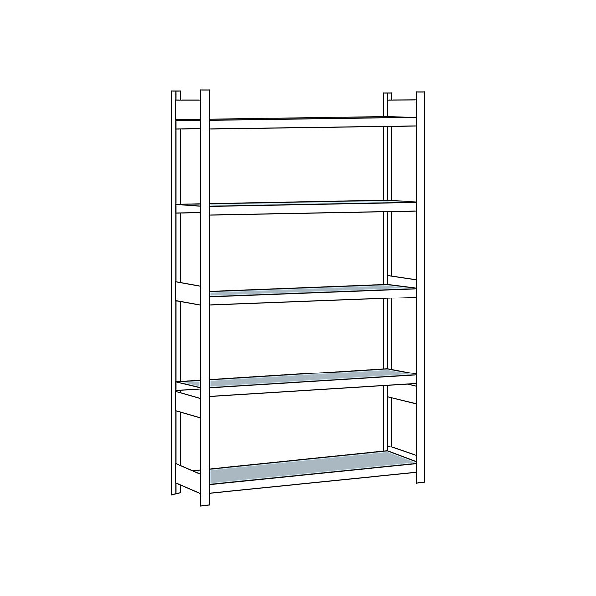 Wide span shelf unit, with steel shelf, height 3000 mm – SCHULTE, width 1500 mm, standard shelf unit, depth 500 mm