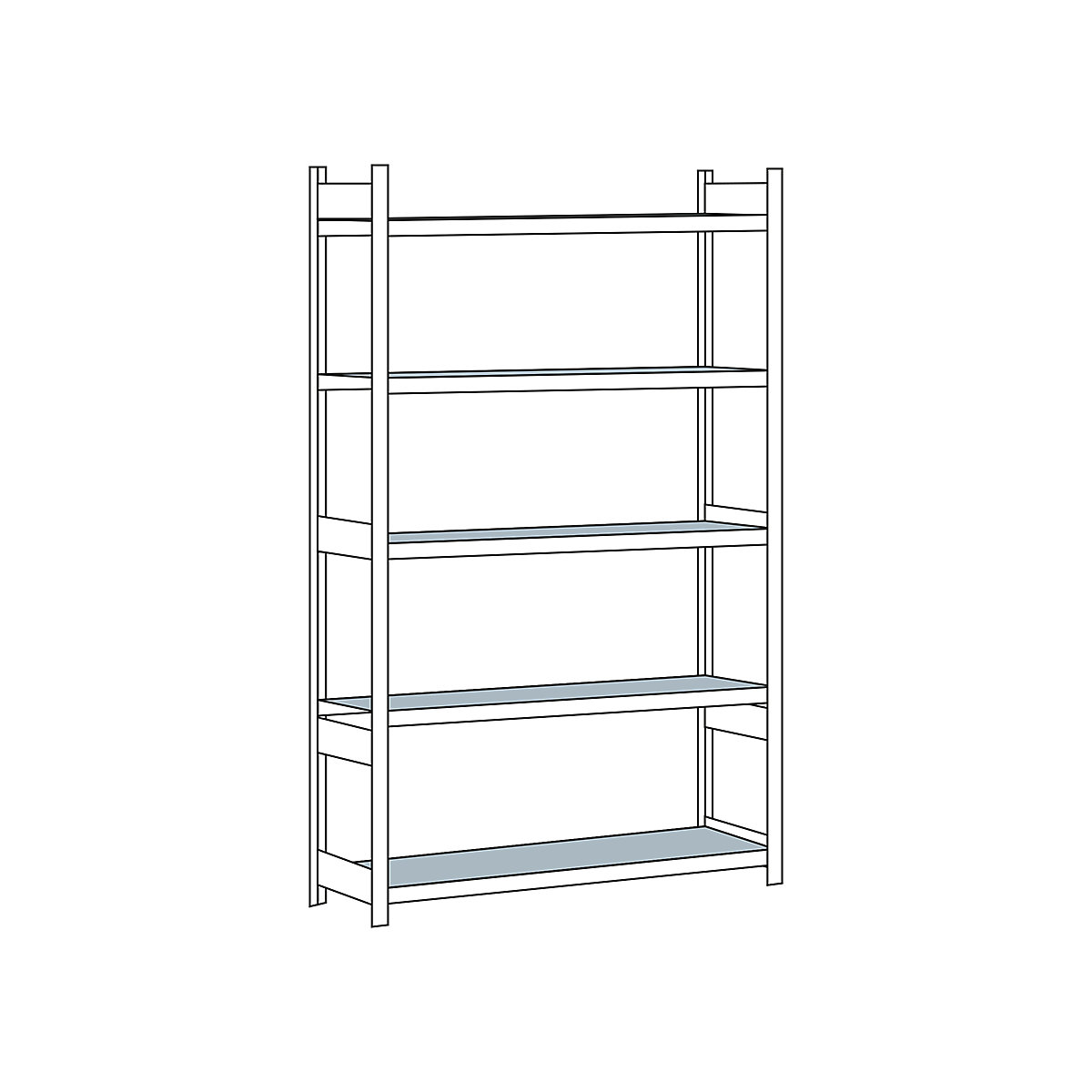 Wide span shelf unit, with steel shelf, height 3000 mm – SCHULTE, width 1500 mm, standard shelf unit, depth 600 mm