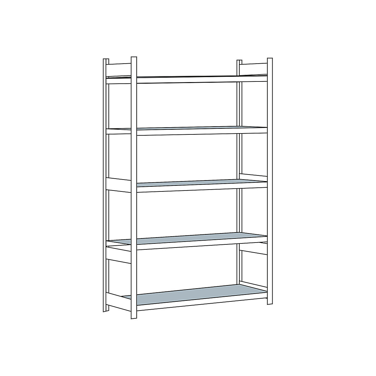 Wide span shelf unit, with steel shelf, height 3000 mm – SCHULTE, width 1500 mm, standard shelf unit, depth 800 mm