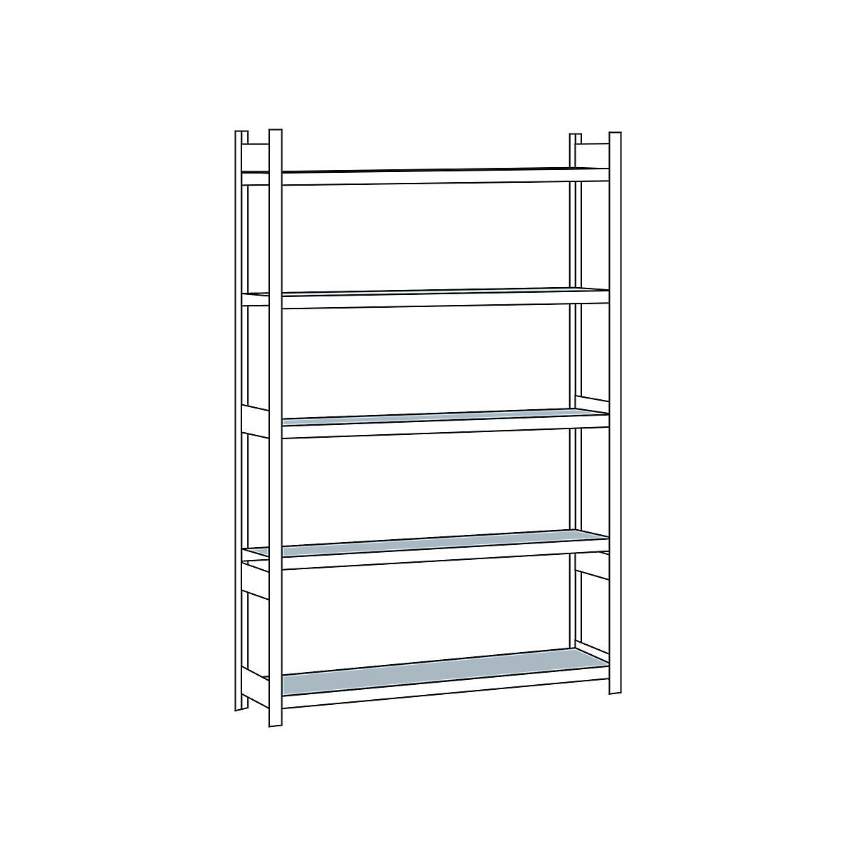 Wide span shelf unit, with steel shelf, height 3000 mm – SCHULTE, width 2000 mm, standard shelf unit, depth 400 mm