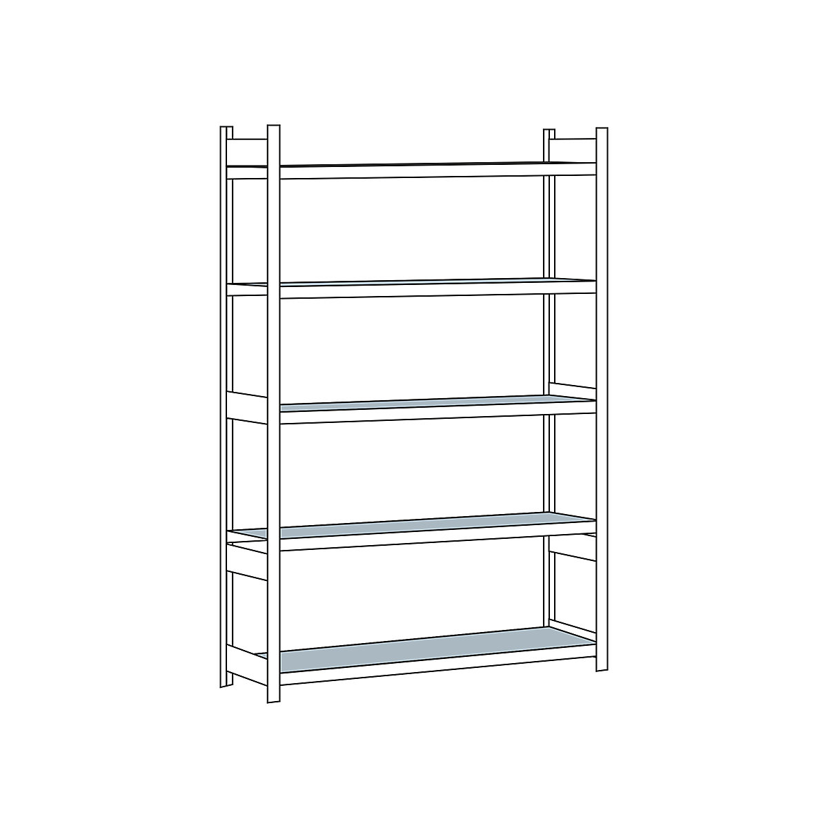 Wide span shelf unit, with steel shelf, height 3000 mm – SCHULTE, width 2000 mm, standard shelf unit, depth 600 mm