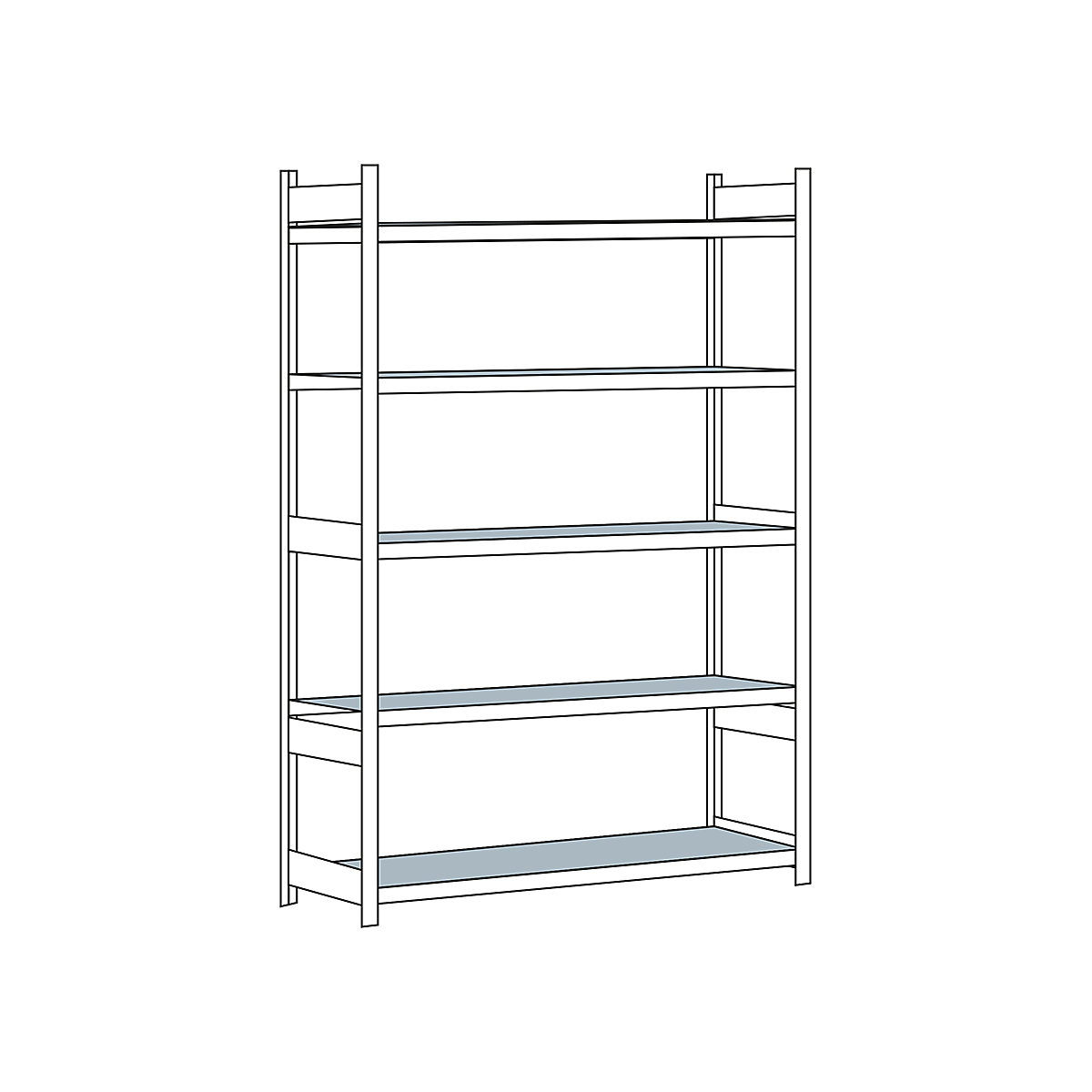 Wide span shelf unit, with steel shelf, height 3000 mm – SCHULTE, width 2000 mm, standard shelf unit, depth 800 mm