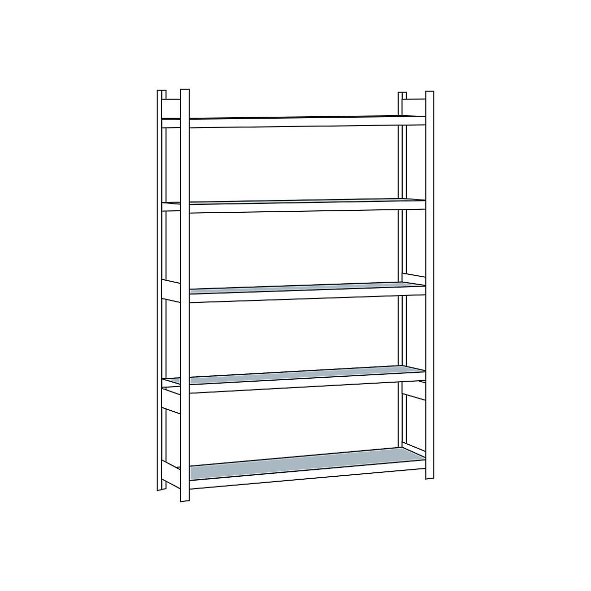 Wide span shelf unit, with steel shelf, height 3000 mm – SCHULTE, width 2250 mm, standard shelf unit, depth 400 mm-11