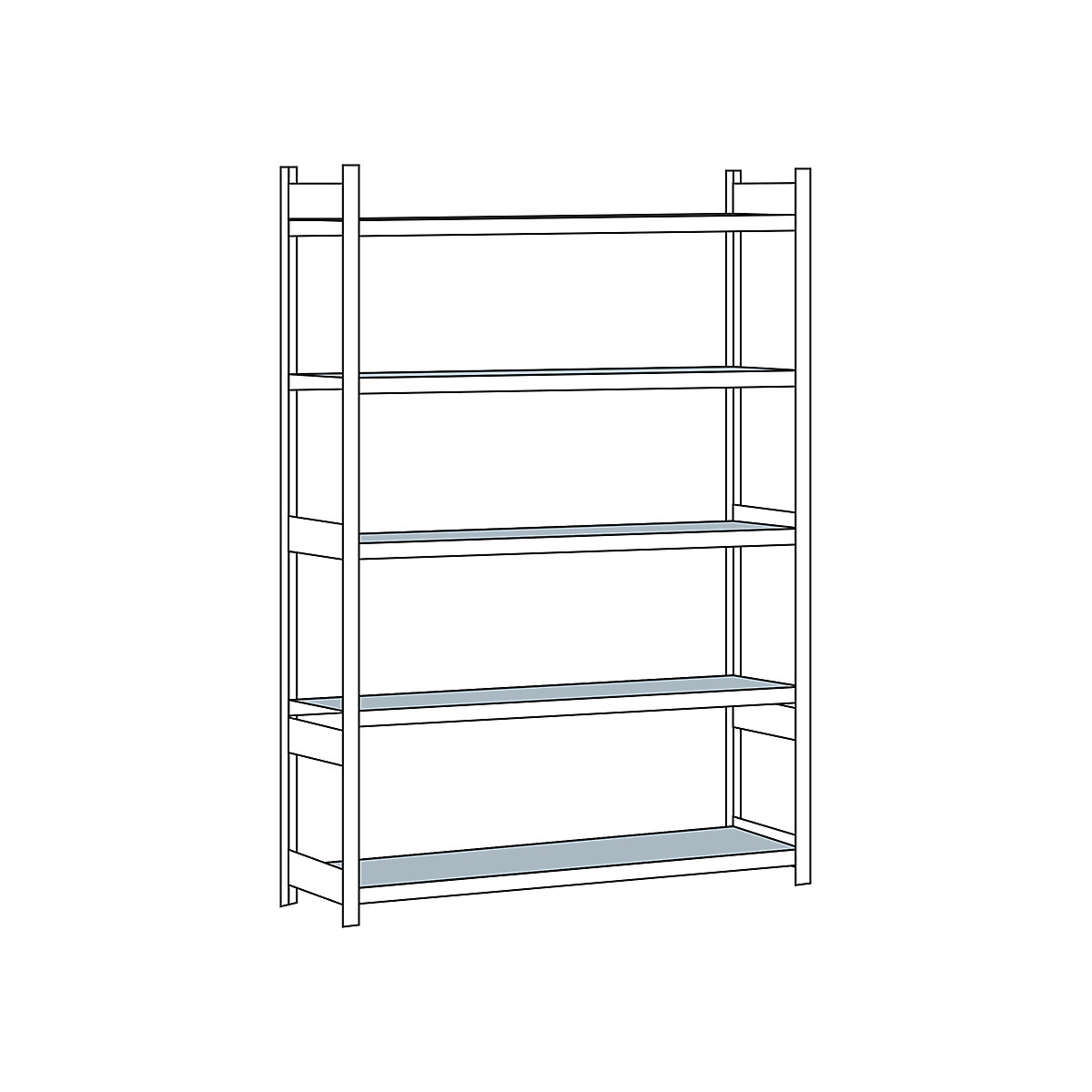 Wide span shelf unit, with steel shelf, height 3000 mm – SCHULTE, width 2250 mm, standard shelf unit, depth 600 mm