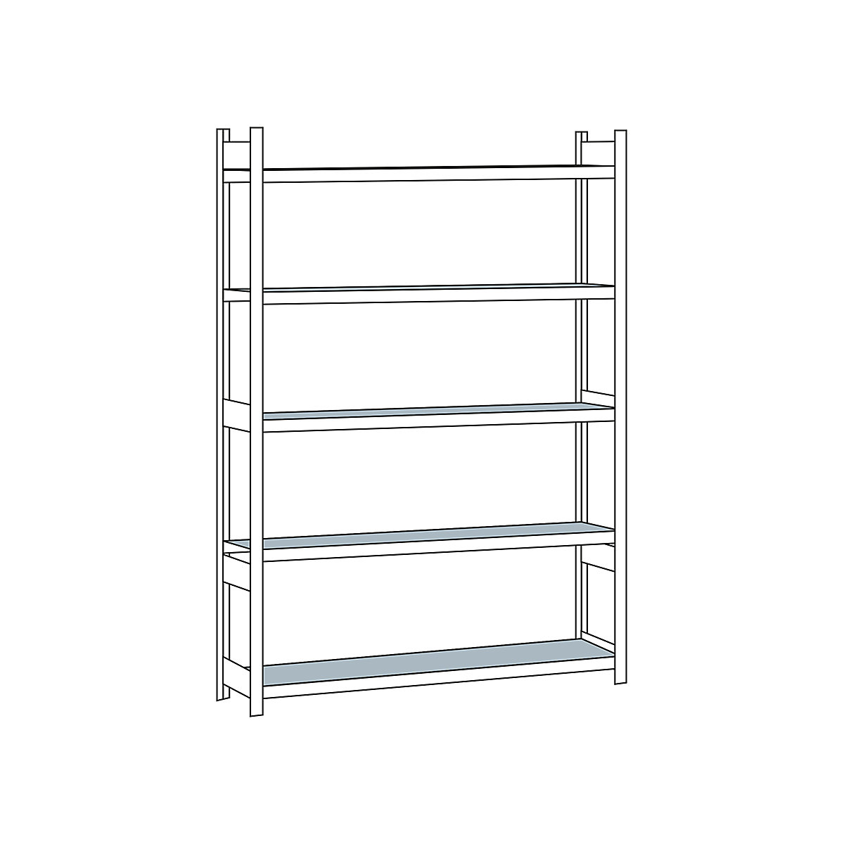 Wide span shelf unit, with steel shelf, height 3000 mm – SCHULTE, width 2500 mm, standard shelf unit, depth 400 mm