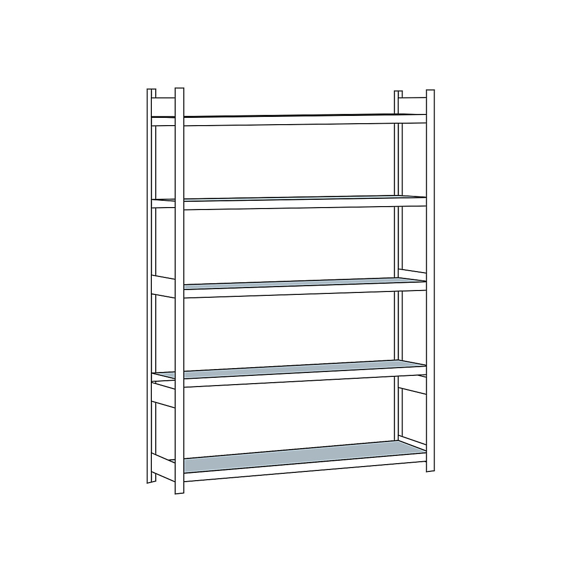 Wide span shelf unit, with steel shelf, height 3000 mm – SCHULTE, width 2500 mm, standard shelf unit, depth 500 mm