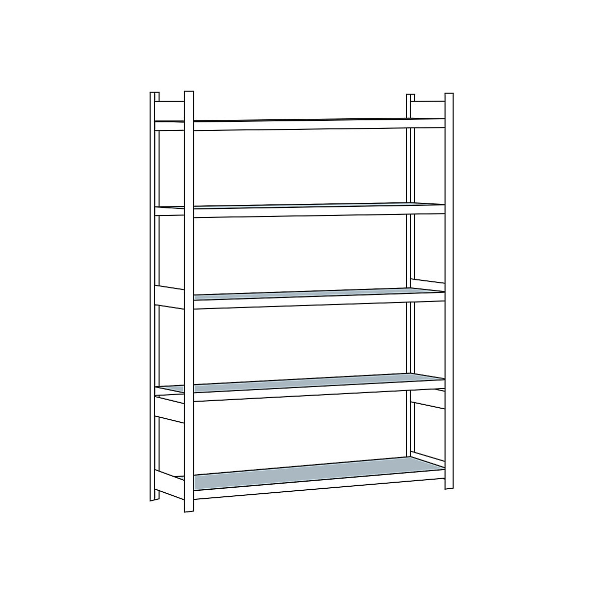 Wide span shelf unit, with steel shelf, height 3000 mm – SCHULTE, width 2500 mm, standard shelf unit, depth 600 mm