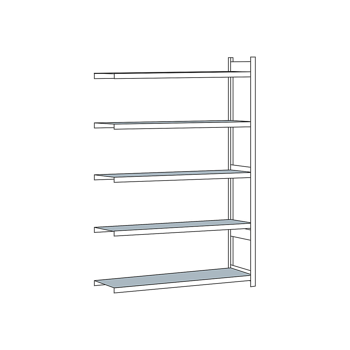 Wide span shelf unit, with steel shelf, height 3000 mm – SCHULTE, width 2000 mm, extension shelf unit, depth 600 mm