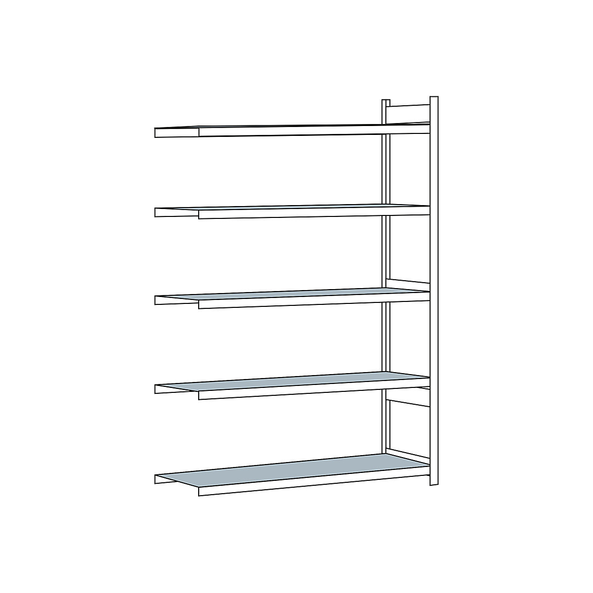 Wide span shelf unit, with steel shelf, height 3000 mm – SCHULTE, width 2000 mm, extension shelf unit, depth 800 mm