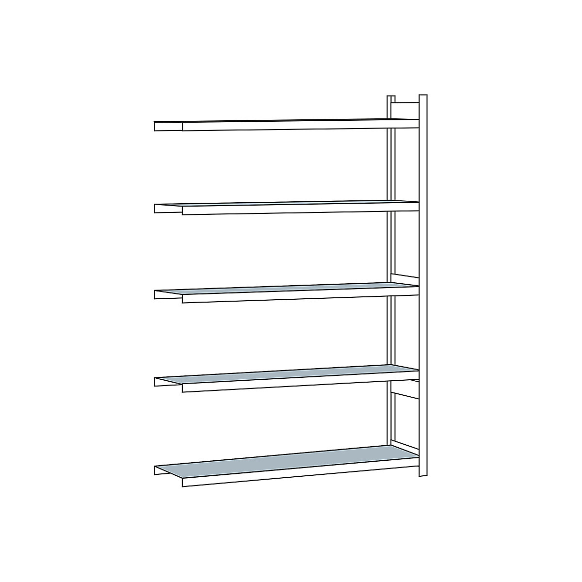 Wide span shelf unit, with steel shelf, height 3000 mm – SCHULTE, width 2250 mm, extension shelf unit, depth 500 mm