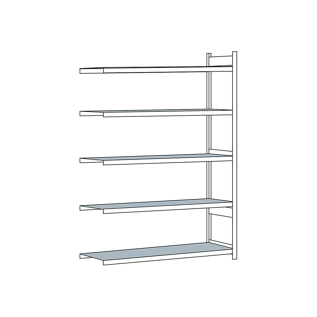 Wide span shelf unit, with steel shelf, height 3000 mm – SCHULTE, width 2250 mm, extension shelf unit, depth 800 mm