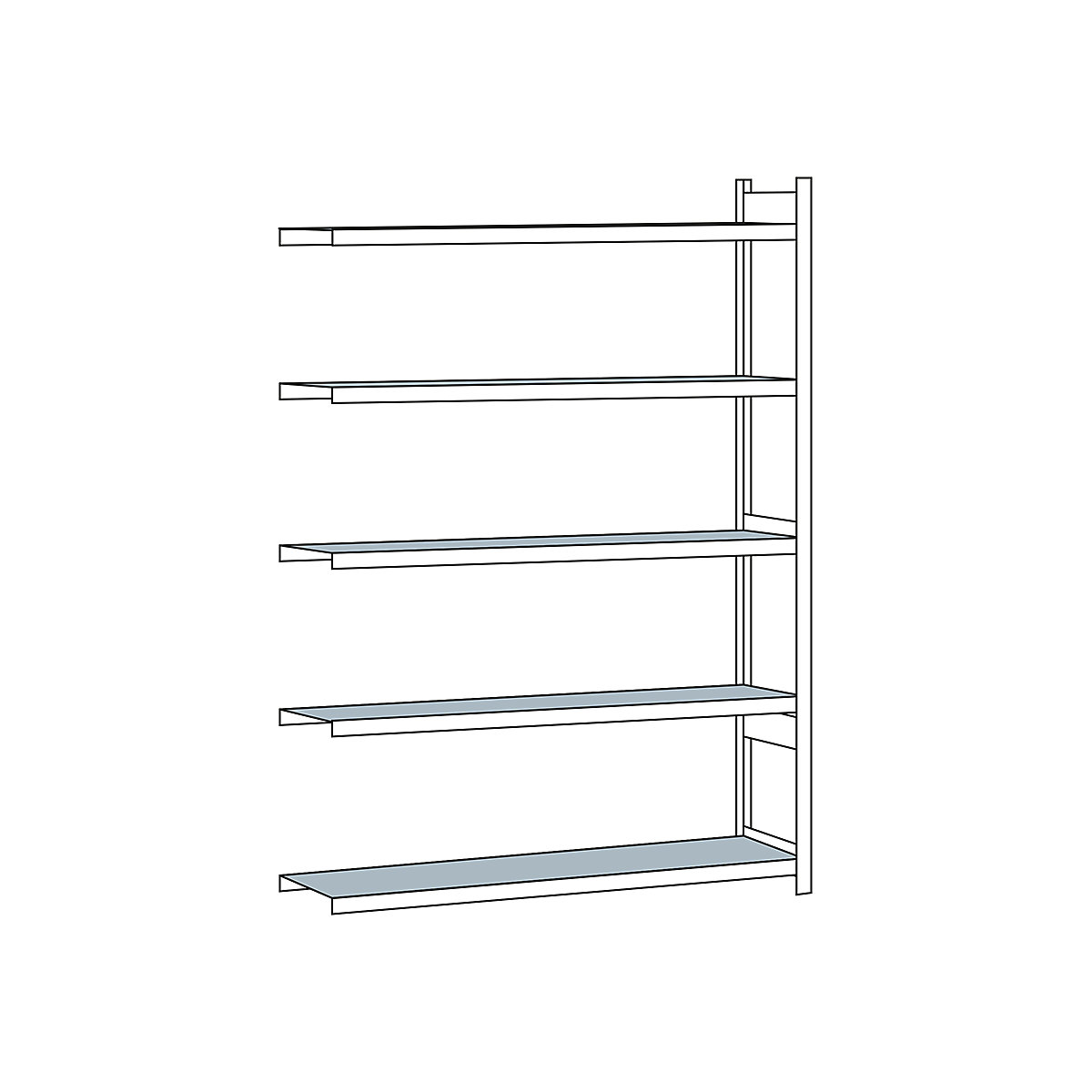 Wide span shelf unit, with steel shelf, height 3000 mm – SCHULTE, width 2500 mm, extension shelf unit, depth 500 mm