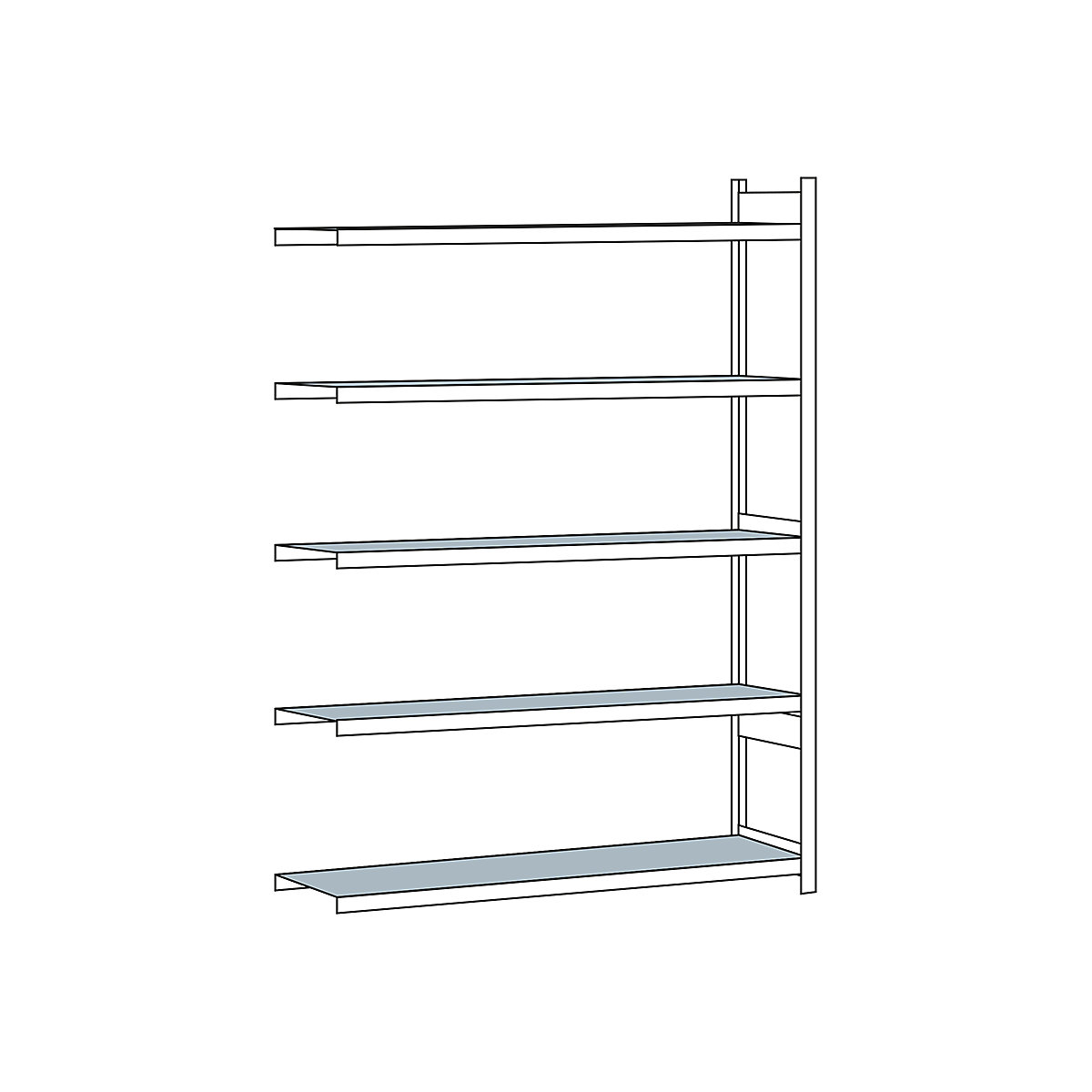 Wide span shelf unit, with steel shelf, height 3000 mm – SCHULTE, width 2500 mm, extension shelf unit, depth 600 mm
