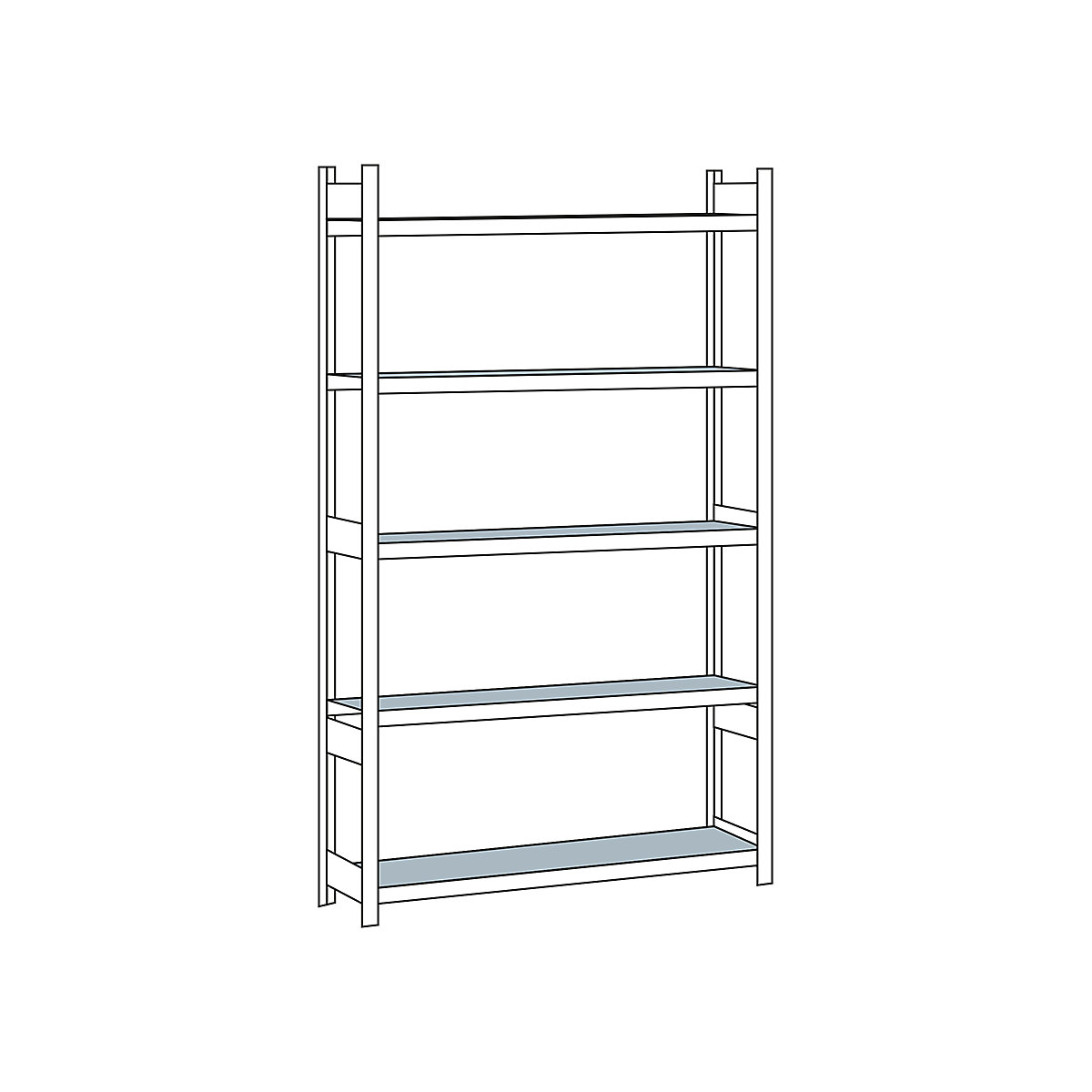 Wide span shelf unit, with steel shelf, height 3000 mm – SCHULTE, width 1500 mm, standard shelf unit, depth 400 mm