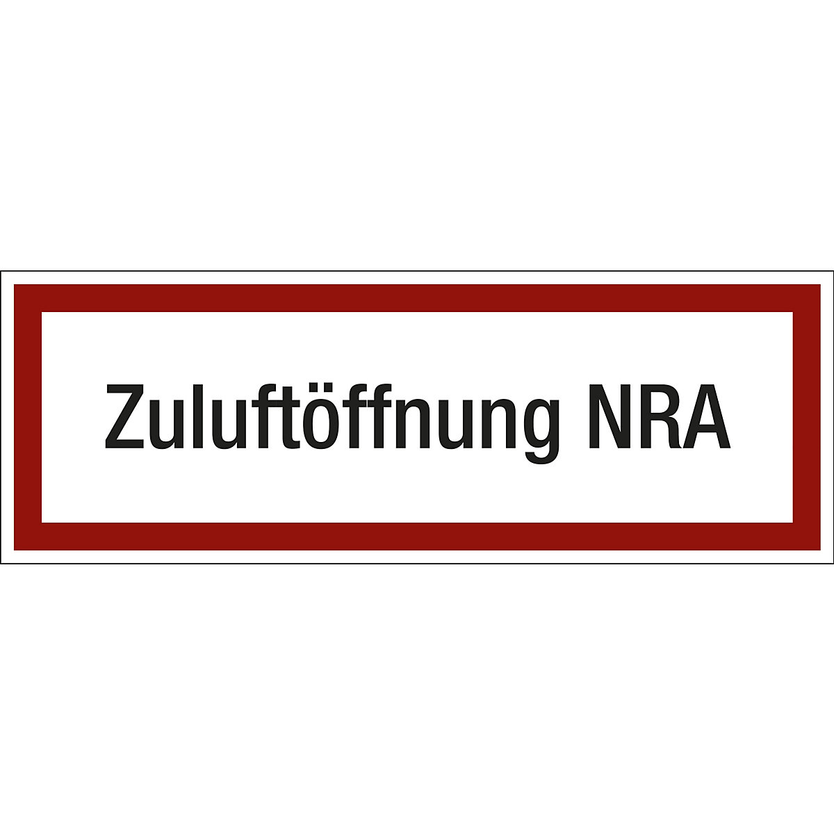 Brandschutzkennzeichen für die Feuerwehr, Zuluftöffnung NRA, VE 10 Stk, Folie, LxH 210 x 74 mm-1