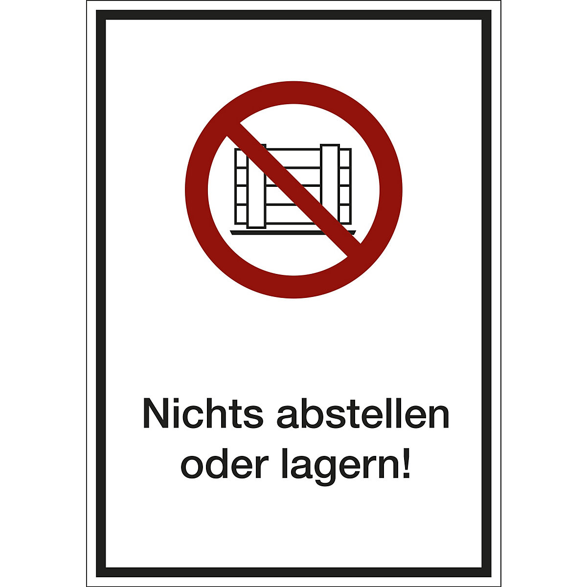 Kombizusatzschild mit Text für Verbotszeichen, Nichts abstellen oder lagern, VE 10 Stk, Kunststoff, LxHxT 210 x 297 x 1 mm-1