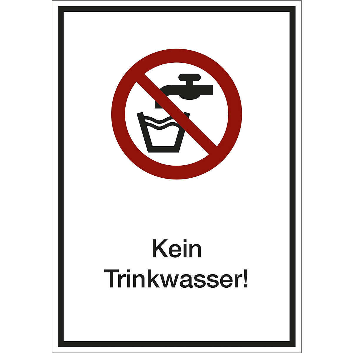 Kombizusatzschild mit Text für Verbotszeichen, Kein Trinkwasser, VE 10 Stk, Kunststoff, LxHxT 210 x 297 x 1 mm-2