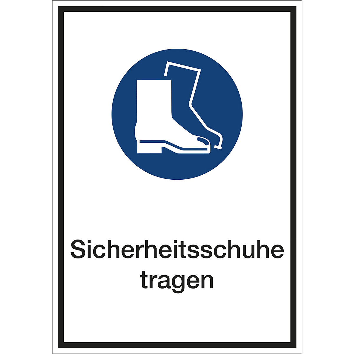 14cm Sicherheitsschuhe Tragen Aufkleber Gebotszeichen Fußschutz benutzen 
