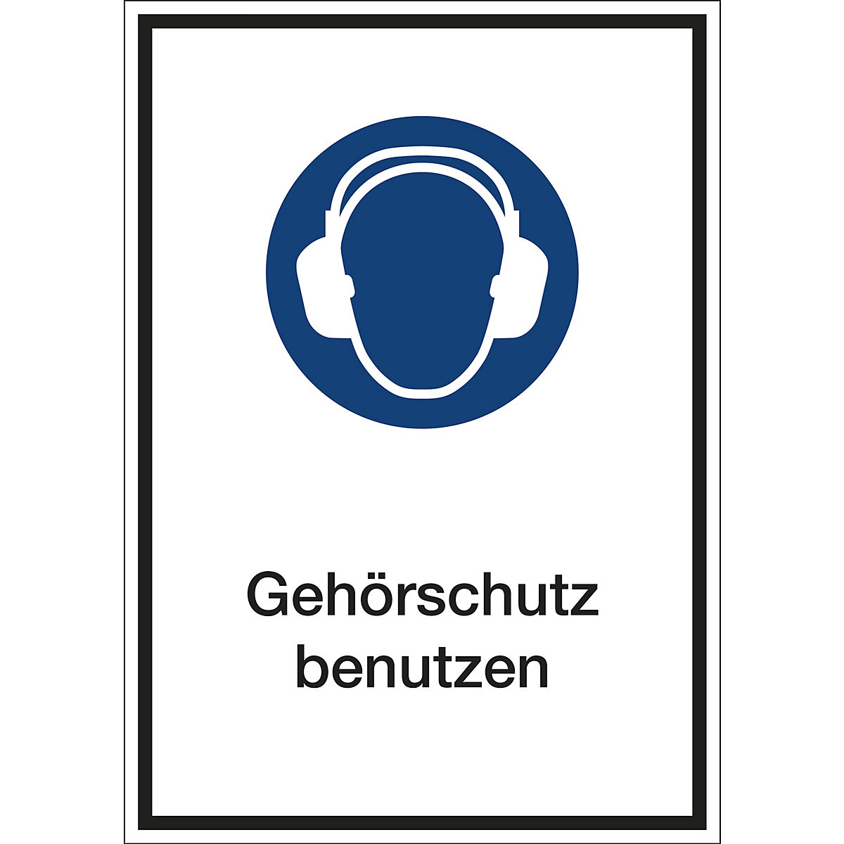 Kombizusatzschilder für Gebotszeichen, Gehörschutz benutzen, Kunststoff, LxHxT 210 x 297 x 1 mm-1