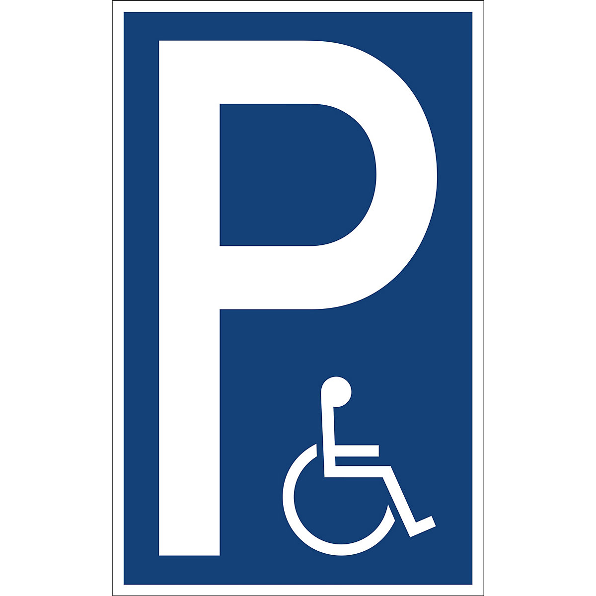 Parkplatzkennzeichen, Kunststoff, P / Rollstuhlsymbol, LxH 250 x 400 mm-2