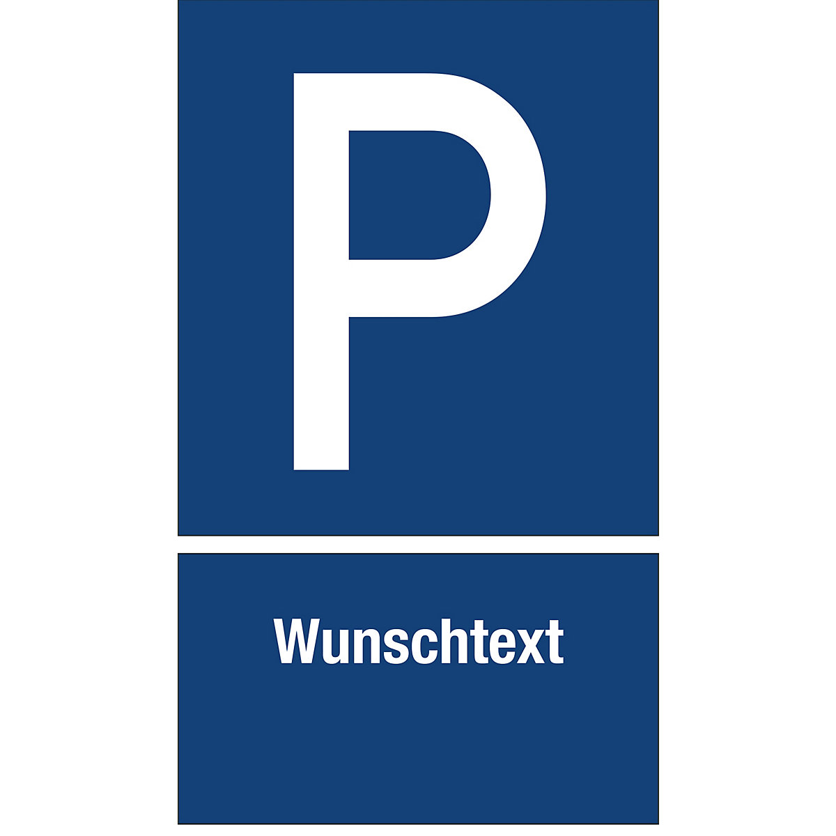 Parkplatzkennzeichen, Kunststoff, P / individuelle Beschriftung – bis max. 20 Zeichen, LxH 250 x 400 mm-1