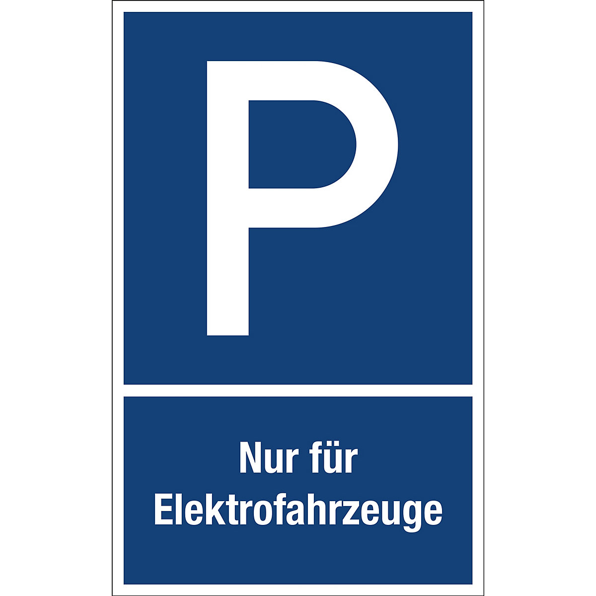 Parkplatzkennzeichen, Kunststoff, P / Nur für Elektrofahrzeuge, LxH 250 x 400 mm
