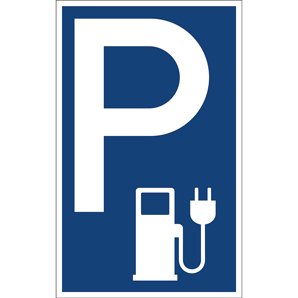 Parkplatzkennzeichen, Kunststoff, P / Elektrotankstelle, LxH 250 x 400 mm