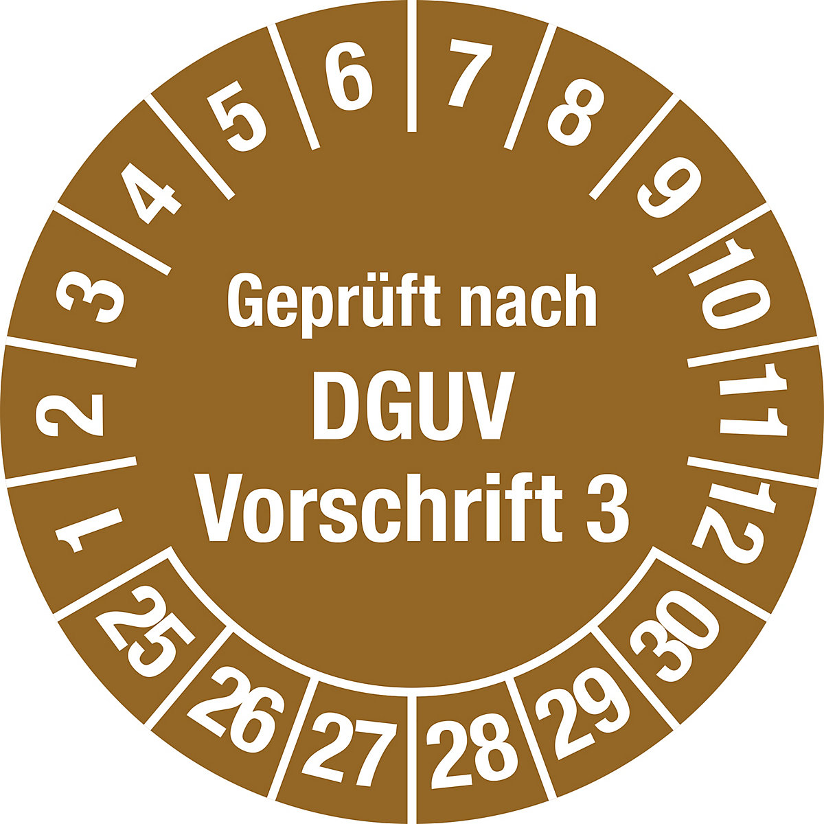 Geprüft nach DGUV, Dokumentenfolie, Ø 20 mm, 25 – 30, braun-3