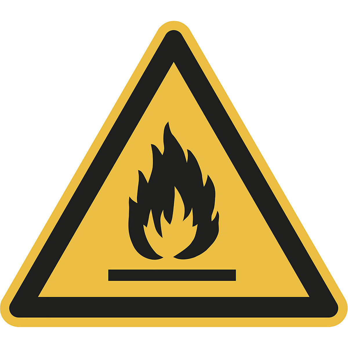 Warnkennzeichen, Warnung vor feuergefährlichen Stoffen, VE 10 Stk, Aluminium, Schenkellänge 200 mm-2