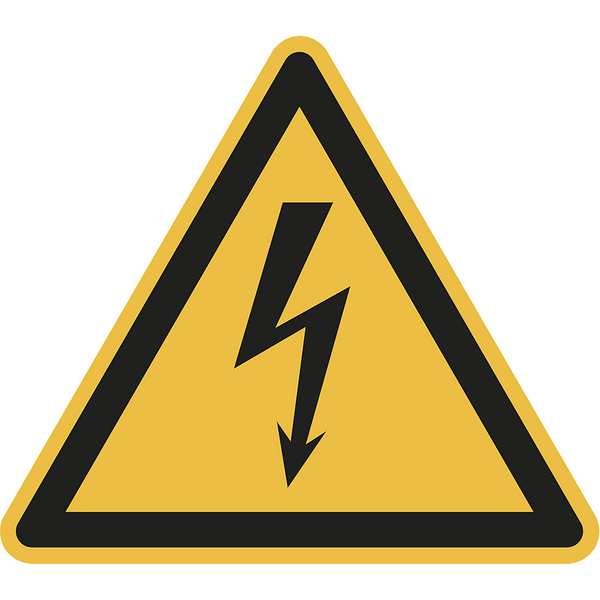 Warnkennzeichen, Warnung vor gefährlicher elektrischer Spannung, VE 10 Stk, Folie, Schenkellänge 200 mm-3