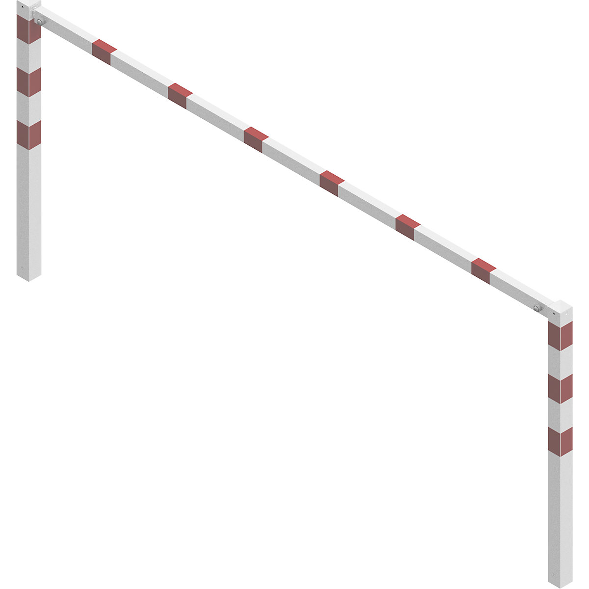 Barrière à visser, avec barre supérieure, blanc avec bandes réfléchissantes rouges, largeur 3000 mm-2