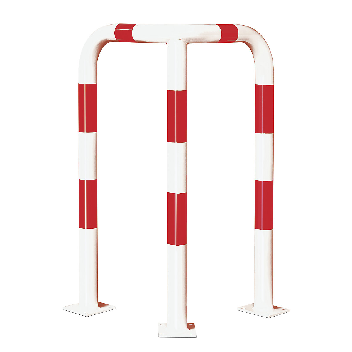 Coin de protection, Ø 76 mm, pour l'extérieur, hauteur 1200 mm, blanc/rouge réfléchissant