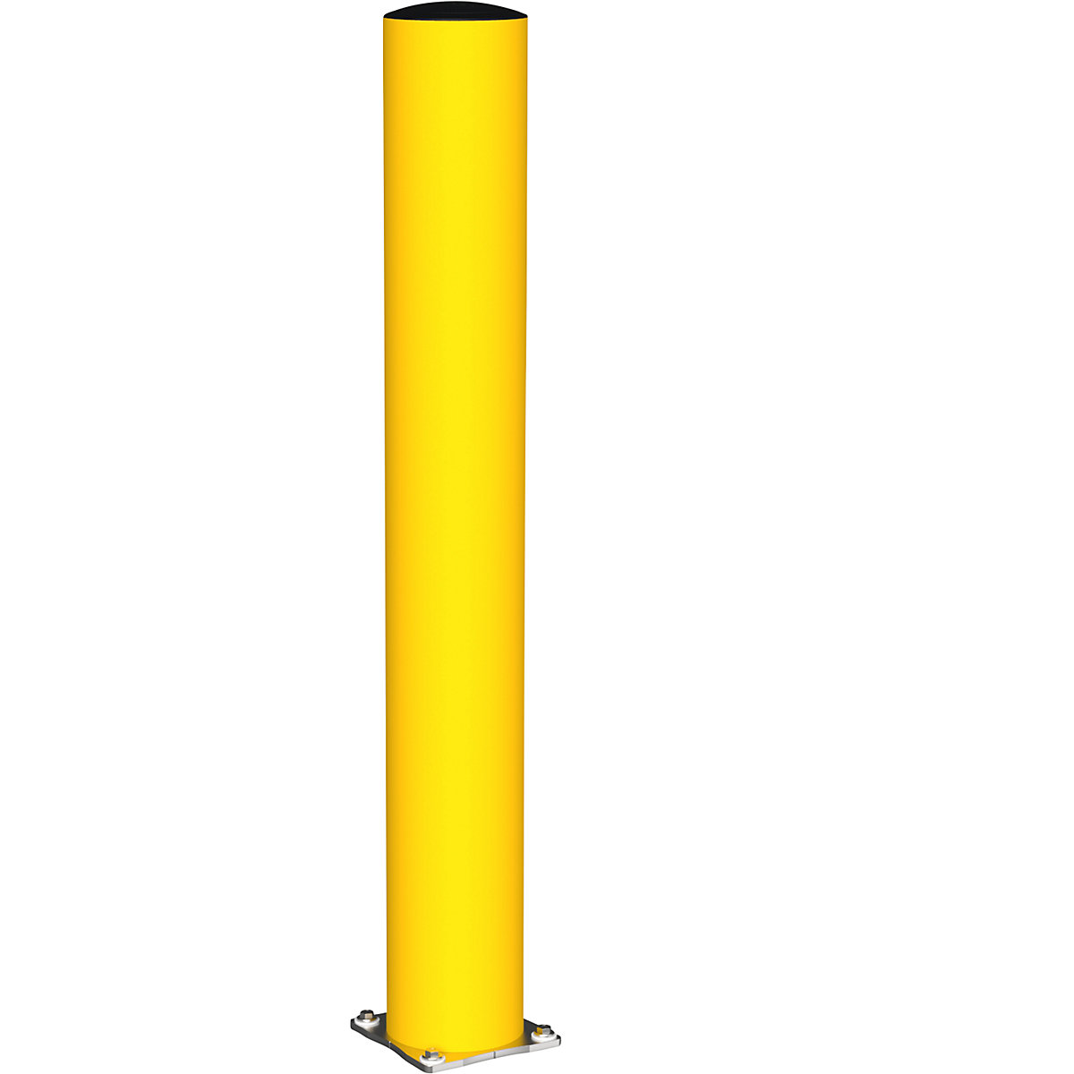 Poteau de protection FLEX IMPACT, Ø 200 mm, hauteur 1500 mm, jaune, platine en inox