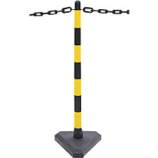 6 potelets, chaîne de 10 m, noir/jaune