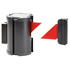 support noir, sangle rouge / blanc