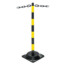 6 potelets, chaîne de 10 m, noir/jaune