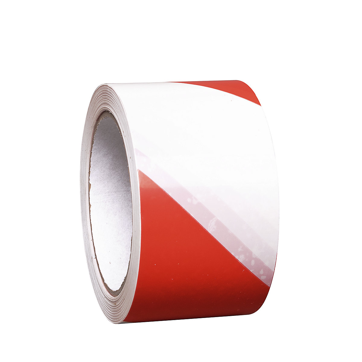 Bande de marquage de sol en vinyle bicolore, largeur 75 mm, rouge / blanc, lot de 8 rouleaux
