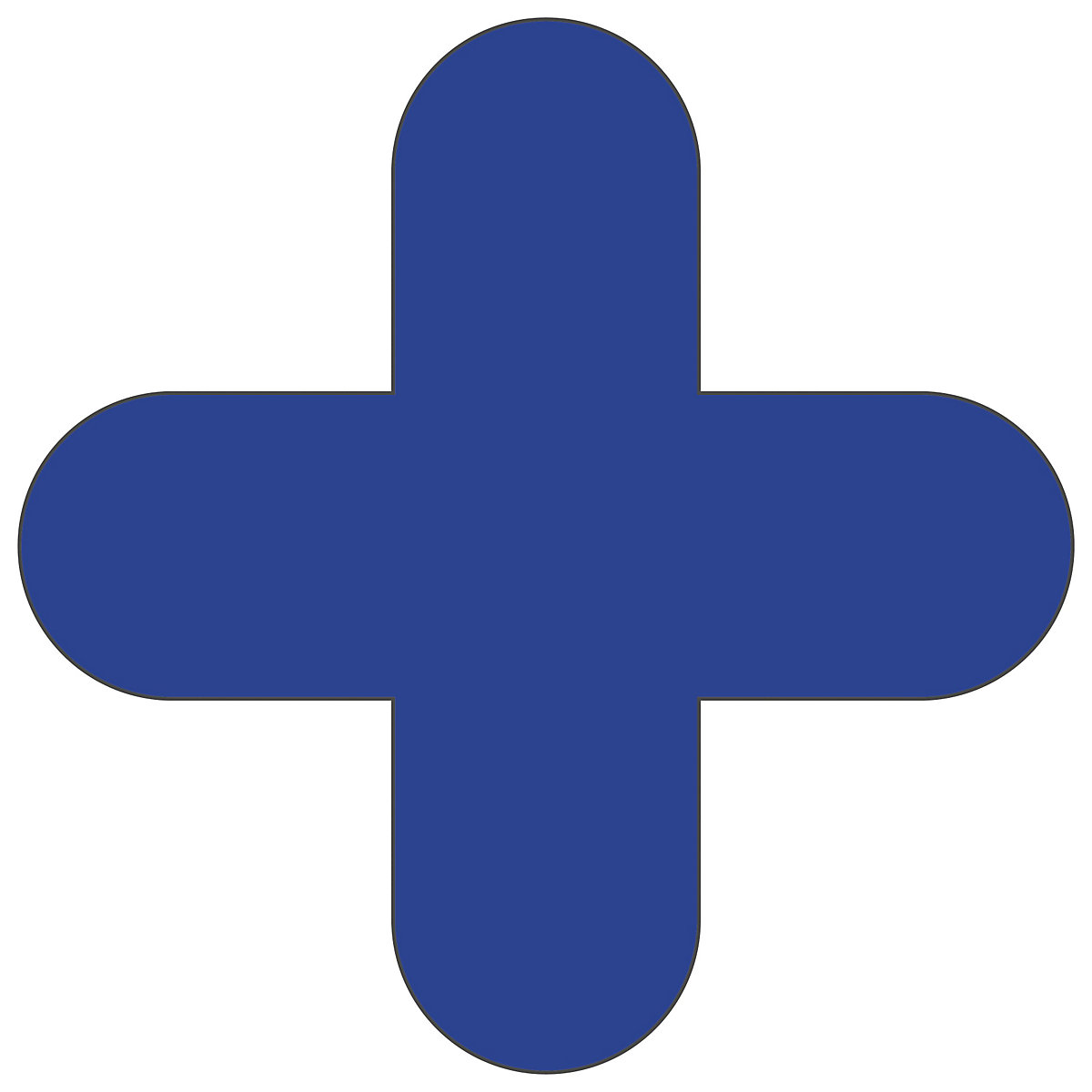 Marquages des sols en PVC, en forme de croix, lot de 50, bleu