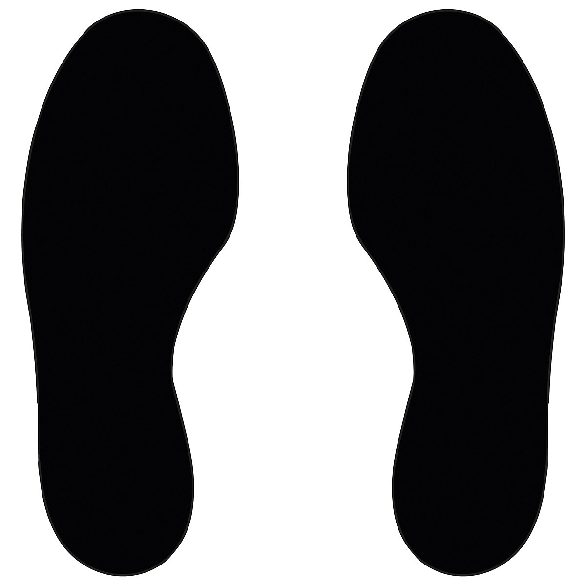 Marquages des sols en PVC, pieds, 5 droits / 5 gauches, lot de 10, noir