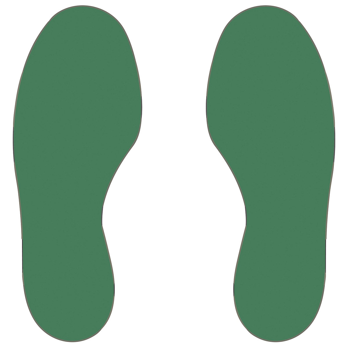 Marquages des sols en PVC, pieds, 5 droits / 5 gauches, lot de 10, vert