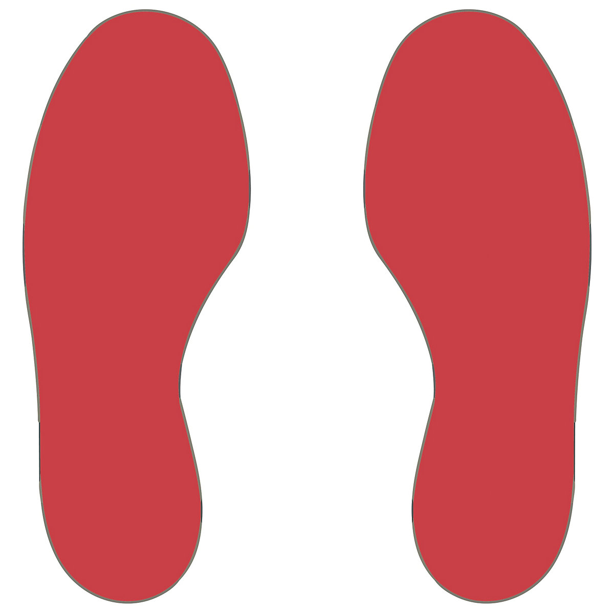 Marquages des sols en PVC, pieds, 5 droits / 5 gauches, lot de 10, rouge