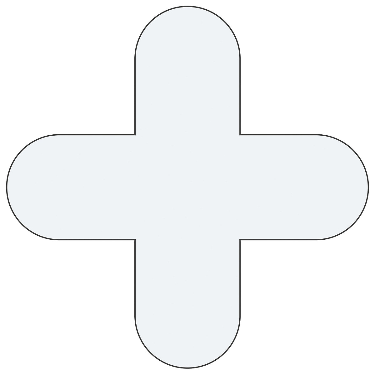Marquages des sols en PVC, en forme de croix, lot de 10, blanc