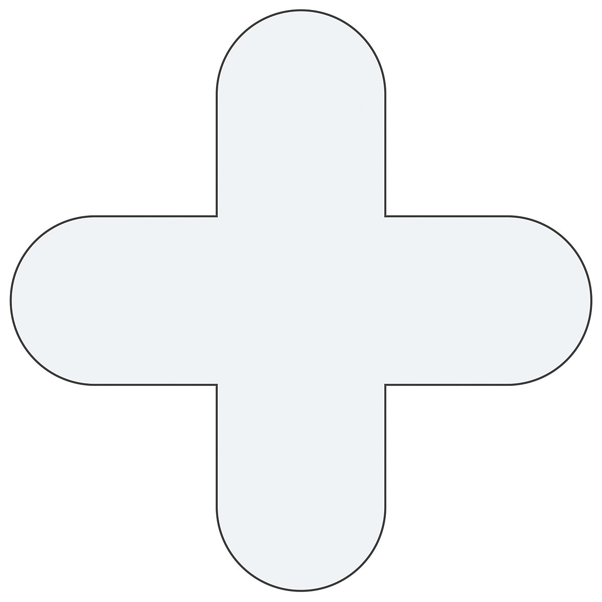 Marquages des sols en PVC, en forme de croix, lot de 50, blanc