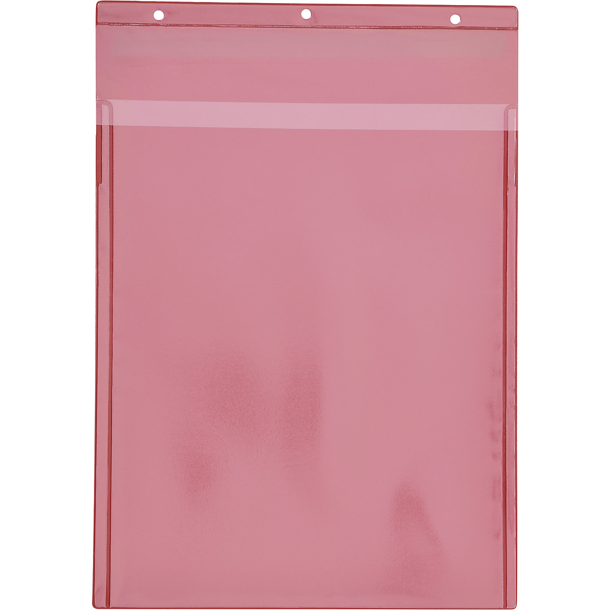 Porte-documents avec trous d'accrochage, format vertical A4, avec cache de protection, rouge, lot de 50